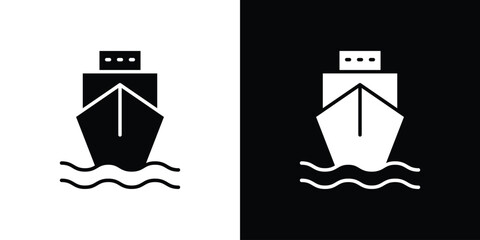 Obraz premium Ship icons pictogram. Vector isolated shape in modern doodle style.