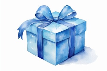 Obraz premium Gift paper blue box.