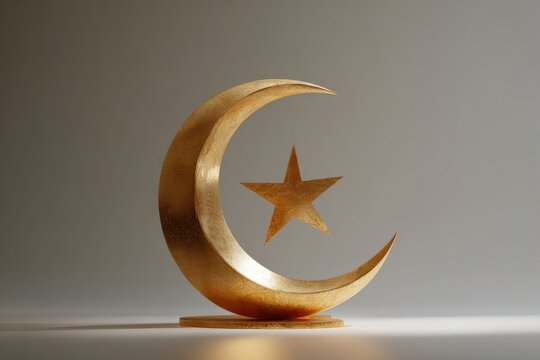 Golden Crescent Moon Turkmenistan Independence Symbol