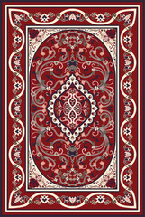 Chinese carpet, red carpet pattern, art pattern on tribal fabric