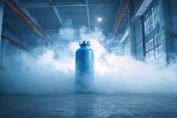 Industrial Liquid Nitrogen Tank Vapor Release