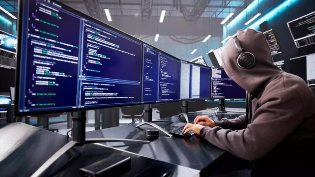Mid-Age Caucasian Man Using Computer