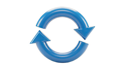 Blue Circular Arrows Rotating on White