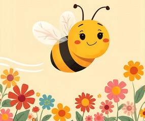 Obraz premium Kawaii Cute Bee – Super Adorable