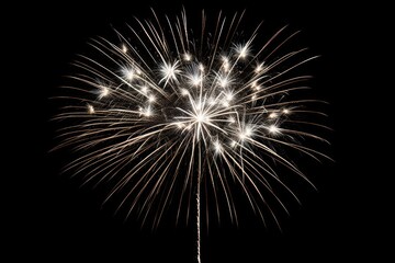 Obraz premium Fireworks on black sky illuminated celebration recreation.
