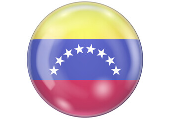 Venezuela National Flag Glossy Round Button Icon