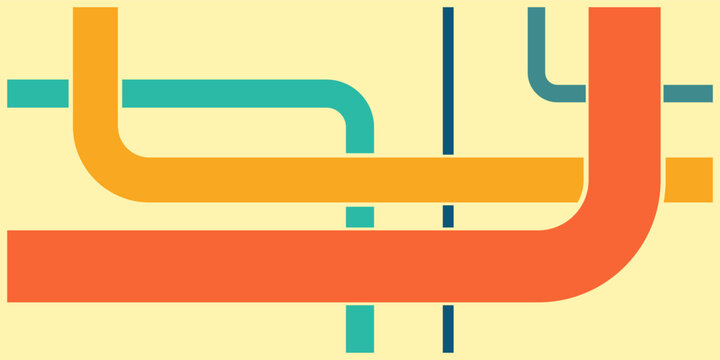 Minimalist graphic with intersecting and parallel rounded lines symbolizing network connection, data flow, and complex system pathways