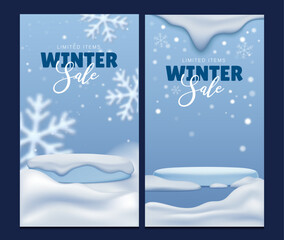 Limited items Winter Sale banner template.