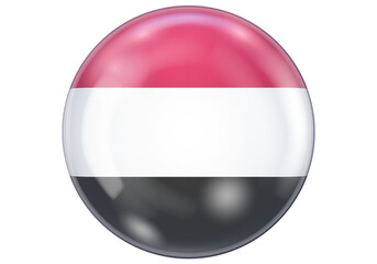 Yemen National Flag Glossy Circular Button