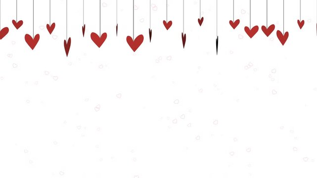 red heart garland for celebrations, charming red heart string for special occasions