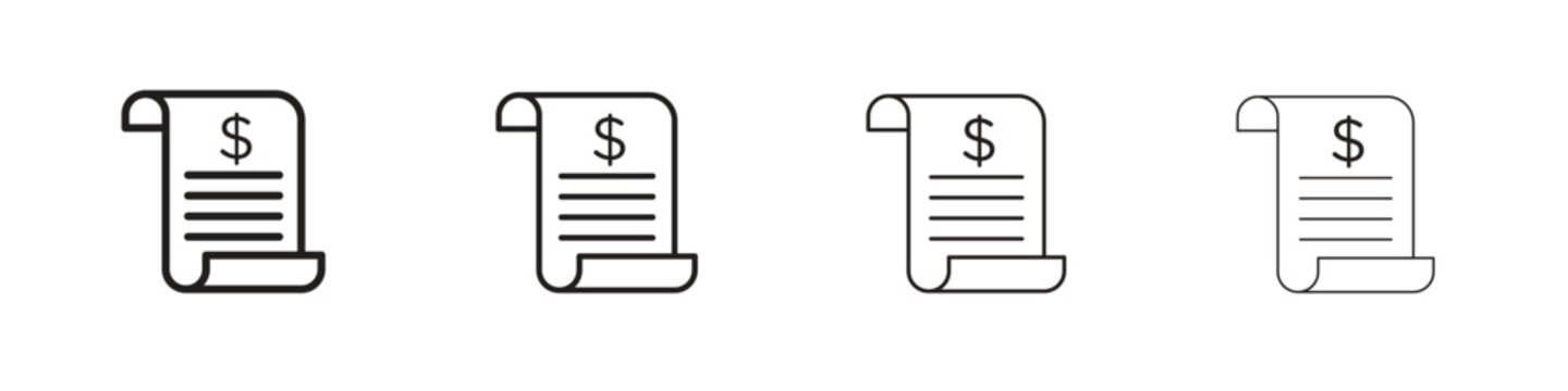 Receipt icon on white background. Modern simple icon vector illustration.