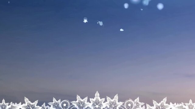 Beautiful holiday border with detailed snowflakes and shimmering winter atmosphere