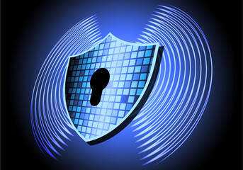 Protecting computer systems, networks, and data from digital attacks. Security lock system. 