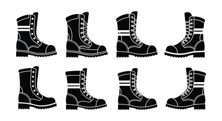 Silhouette illustrations of various women s and men s shoe styles displayed