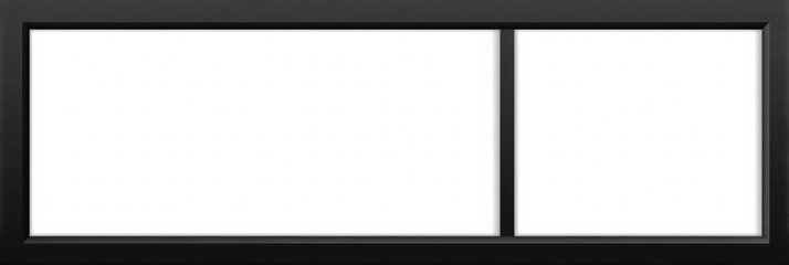 Fototapeta premium Minimalist black framed split whiteboard on wall