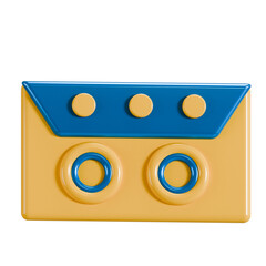 cassette y2k 3d icon illustration