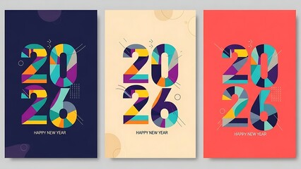 Colorful abstract 2026 numbers design for new year celebrations