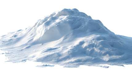 Obraz premium Snowdrift mound with soft shading and texture isolated on white background