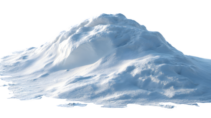 Snowdrift mound with soft shading and texture isolated on white background