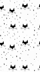 Fototapeta premium Fox backgrounds pattern black.