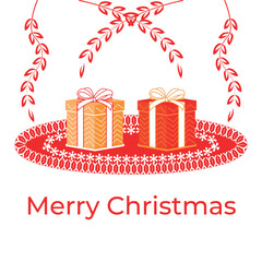 Festive Christmas Gifts and Decorations Greeting Card