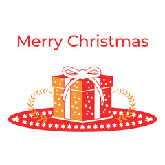 Merry Christmas Gift Box Festive Greeting Card