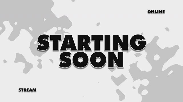 Starting Soon, Live Stream, Youtube, Twitch, Opener, Grey and Black Theme, Modern, 4K Quality