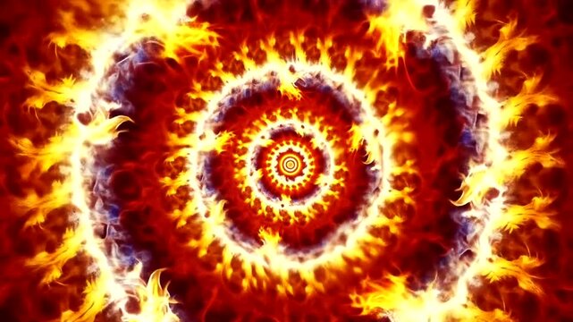 Vibrant swirling flames creating a mesmerizing spiral pattern