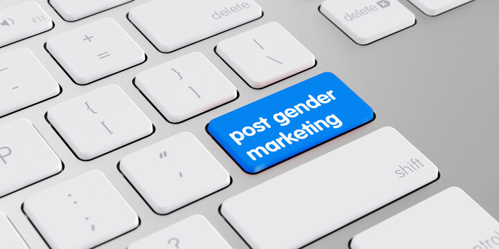 Taste auf Tastatur mit Schriftzug &bdquo;post gender marketing&ldquo;