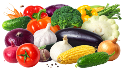 Fresh Vegetables Variety on White Healthy Eating & Culinary Delights