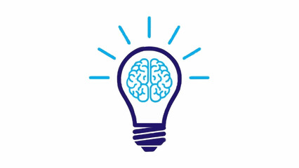 Light bulb with brain inside representing idea