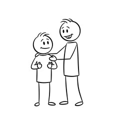 Stick figures smiling and expressing gratitude for International Thank You Day  