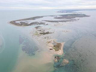 aerial view of natural park in the north of italy, lagoon, friuli venezia giulia, italy