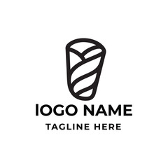 Minimalist Burrito Wrap Logo for Fast Food and Restaurant Branding
