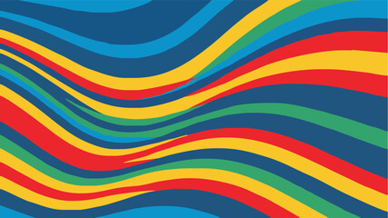 Obraz premium Vibrant flowing ribbons of color create a dynamic modern abstract pattern, great for backgrounds, textiles, or eye catching contemporary design projects