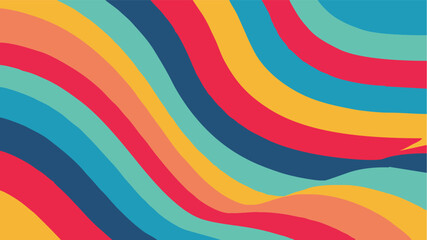 Vibrant retro waves create a stunning visual impact, perfect for adding a bold, colorful vibe to any design project, originally a scalable vector graphic
