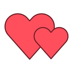 An illustration of a brightly colored Valentine's Day icon on a white background