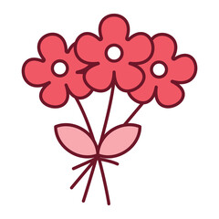 An illustration of a brightly colored Valentine's Day icon on a white background