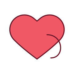 An illustration of a brightly colored Valentine's Day icon on a white background