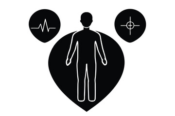 ai health tracking vector icon silhouette illustra