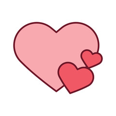 An illustration of a brightly colored Valentine's Day icon on a white background
