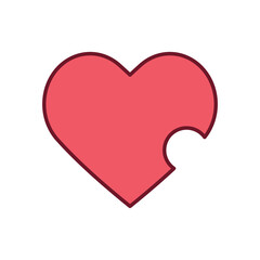 An illustration of a brightly colored Valentine's Day icon on a white background