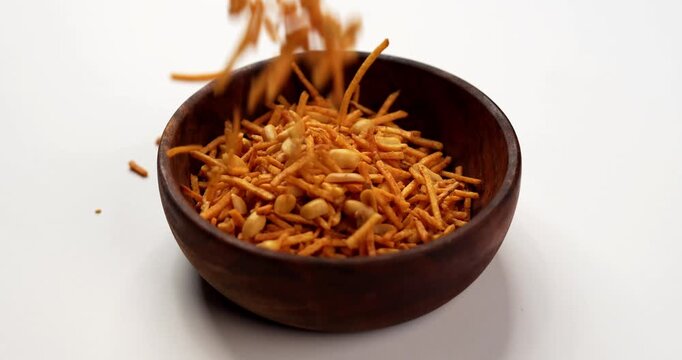 Falahari chivda or upwas chevda, a traditional farali chivda mixture made with dry fruits, potatoes and spices, enjoyed during Indian fasting days as a crunchy namkeen snack