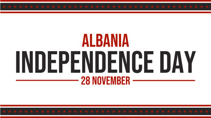 Minimalist Albania Independence Day banner design on white background, perfect for commemorative posts and events