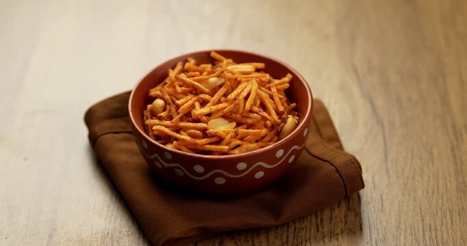 Falahari chivda or upwas chevda, a traditional farali chivda mixture made with dry fruits, potatoes and spices, enjoyed during Indian fasting days as a crunchy namkeen snack