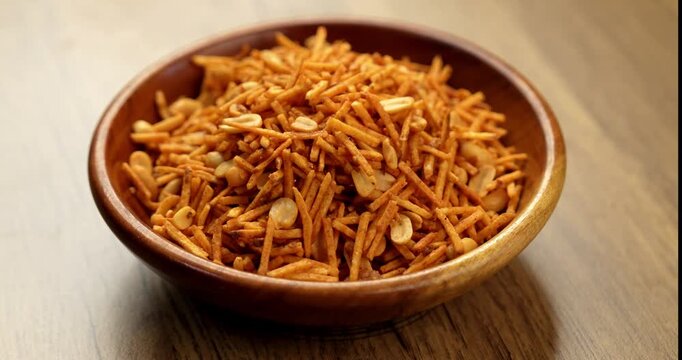 Falahari chivda or upwas chevda, a traditional farali chivda mixture made with dry fruits, potatoes and spices, enjoyed during Indian fasting days as a crunchy namkeen snack