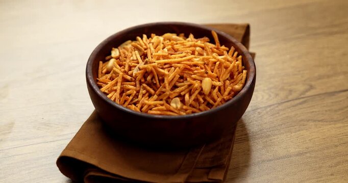 Falahari chivda or upwas chevda, a traditional farali chivda mixture made with dry fruits, potatoes and spices, enjoyed during Indian fasting days as a crunchy namkeen snack