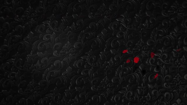 luxurious red petal backdrop, baroque style black background with crimson petals
