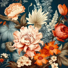 Vintage floral botanical illustration