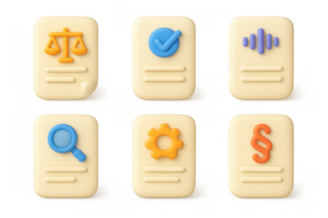 Legal and business icons set for professional and corporate design